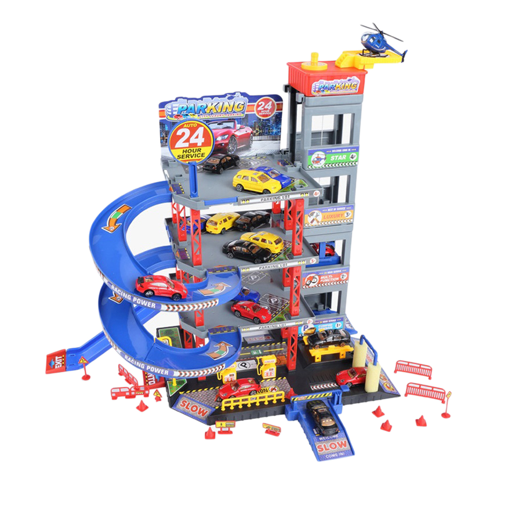 DIY Car Racing Track Toys Parking Lot Assembly Railway Kits,5 Level Parking Lot
