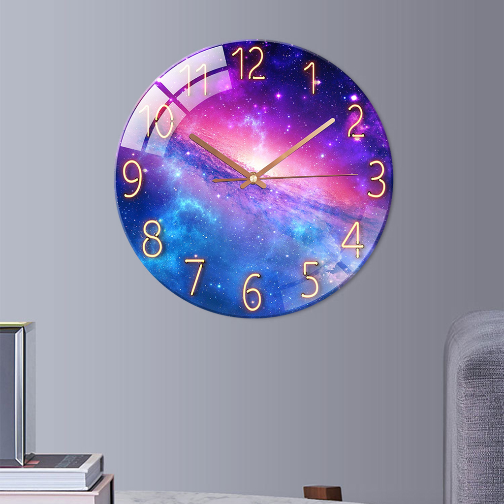 Modern Glass Quartz Wall Clock Pendulum Living Room Kids Room Bedroom Office Decor
