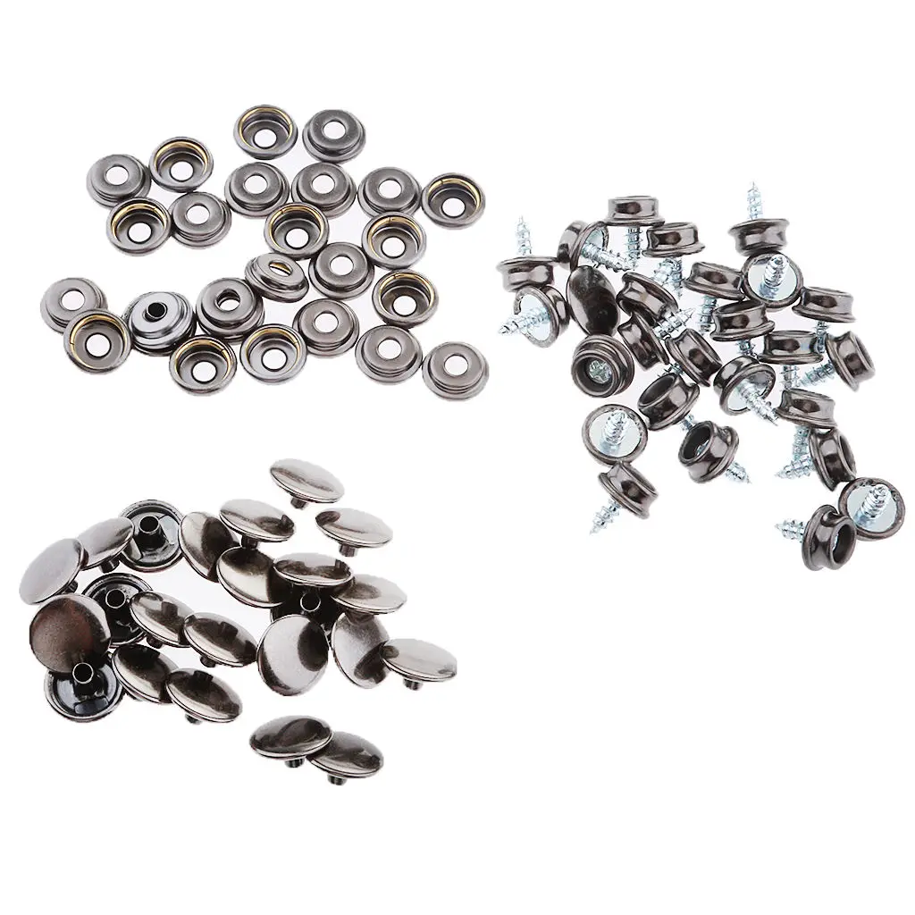 1 Set of Snap Fastener Screw Mounting Kit 10mm Snap Cover 3/8 `` Screw