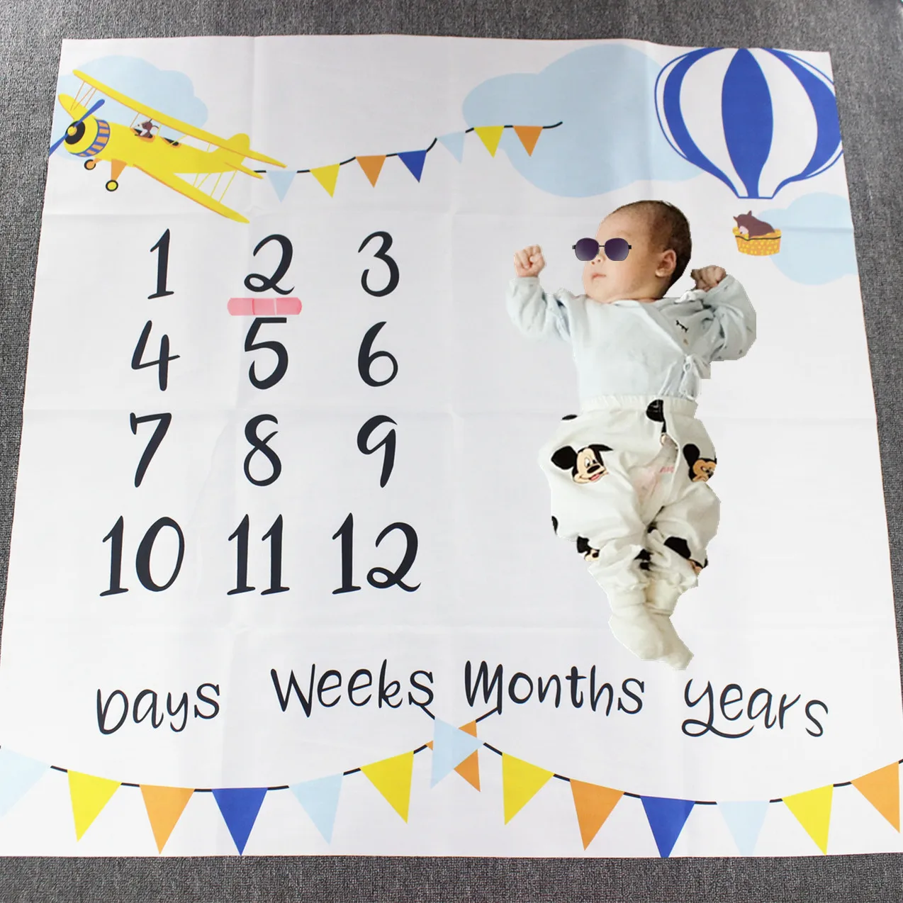 Newborn Baby Monthly Growth Milestone Blanket Photography Props Background Cloth Commemorate Rug Mat Baby Blanket memory foam mattress topper