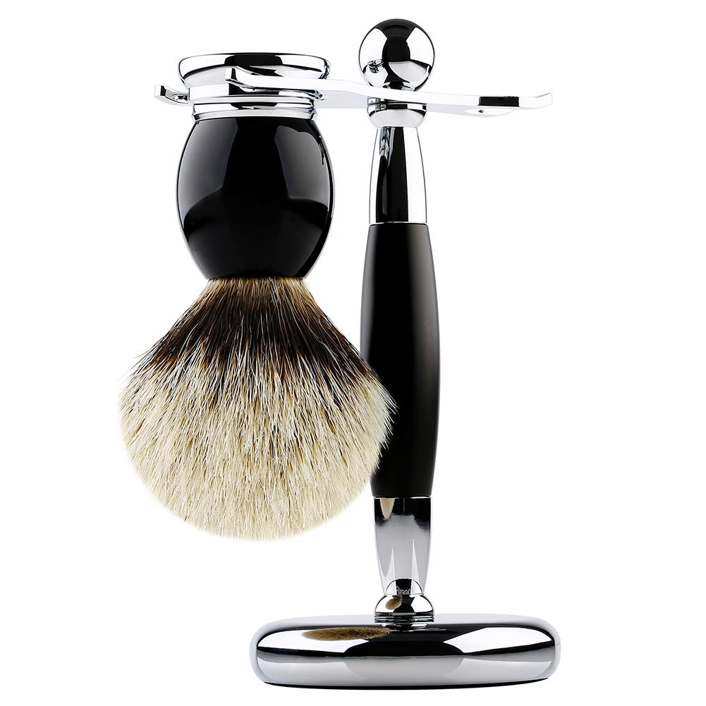 Best of Shaving Brush And Stand, Pure Silvertip Badger Hair Brush Set 22mm Stainless Steel Shaving Stand, Black Resin Alloy Handle Gift Reviews & Tips