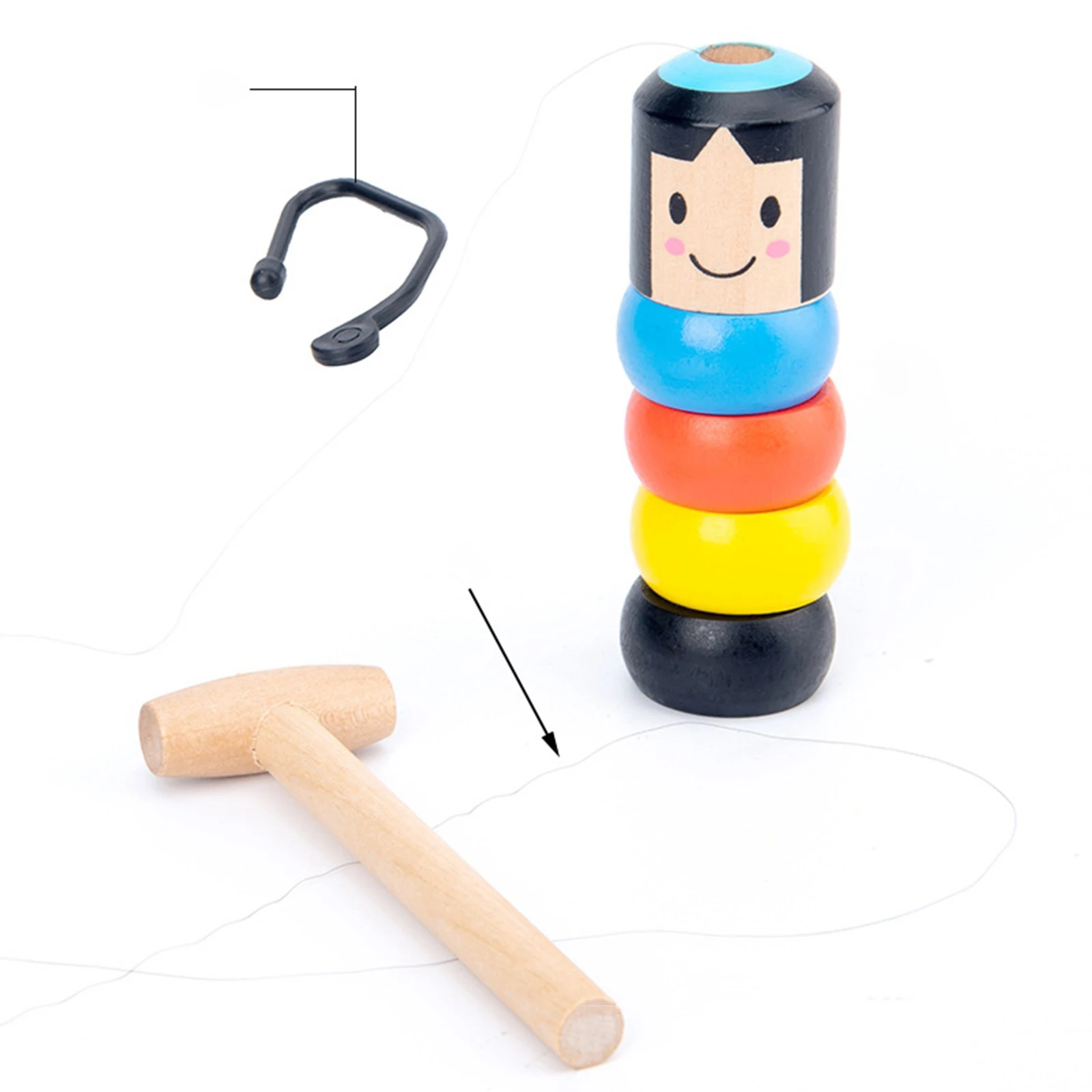 Immortal Wooden Man Magic toy Stubborn tumbler Stage Trick Props Gifts Christmas