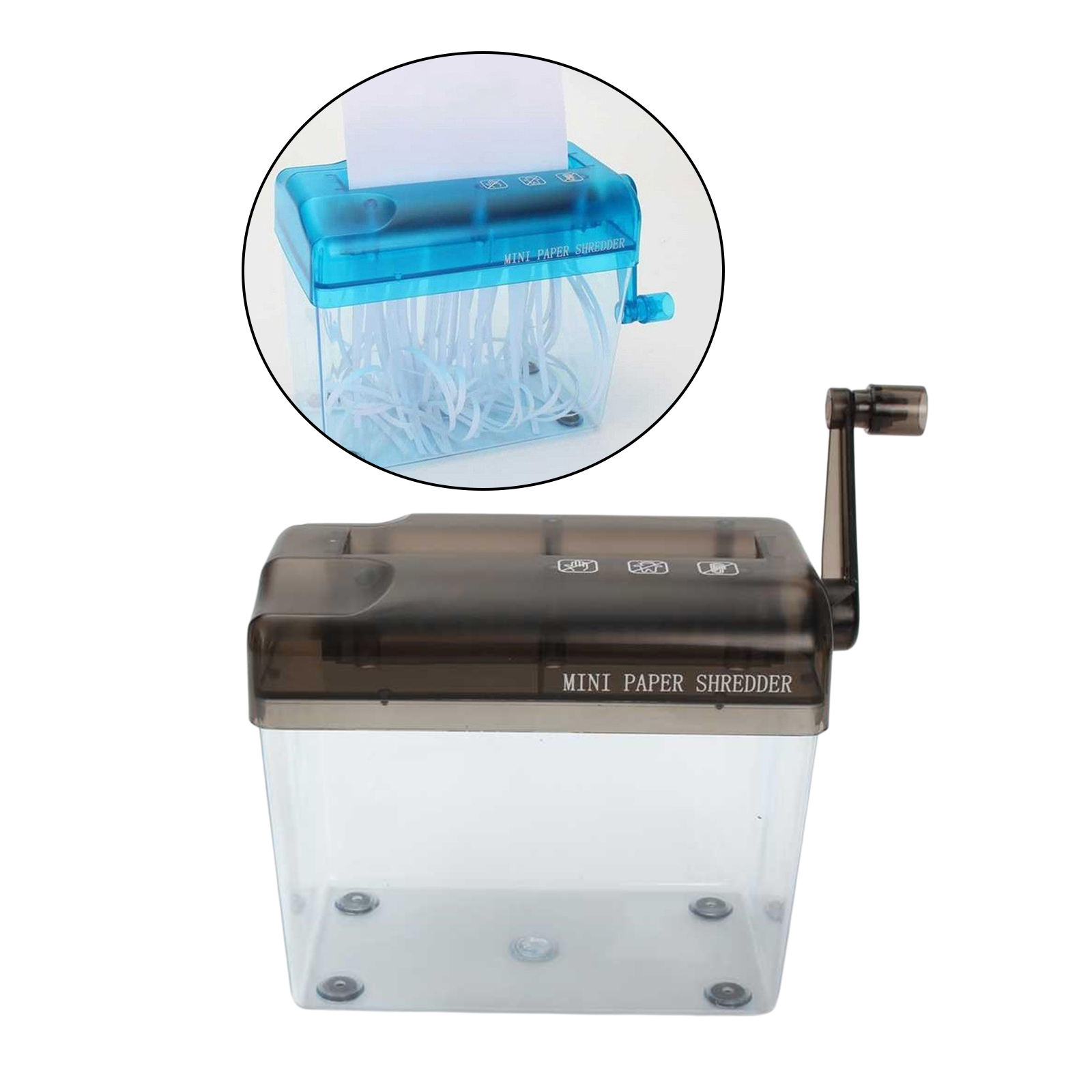 Shredder Hand Cranked Confidential Protection Space Saving Mini Single Sheet with Handle Lightweight for Paper Cutting Tool