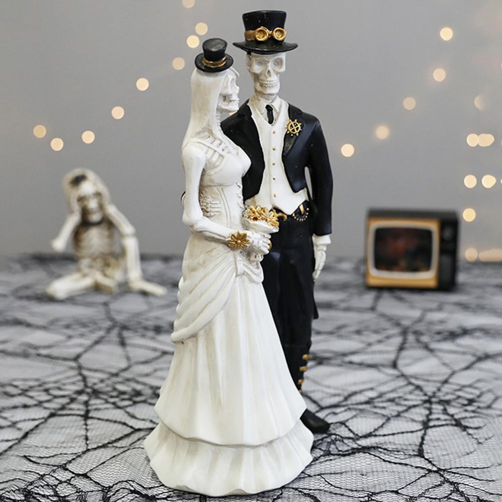 Vintage Ghost Figurines para Casamento, Miniaturas Esqueleto