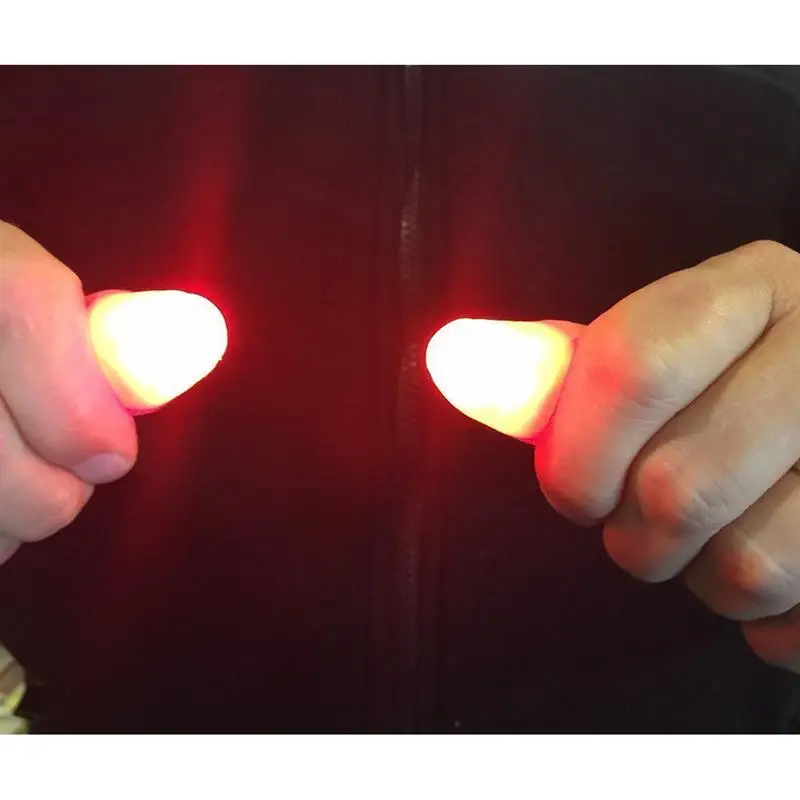2pcs Magic Light Up Finger Fingers LED Tricks Thumb Props
