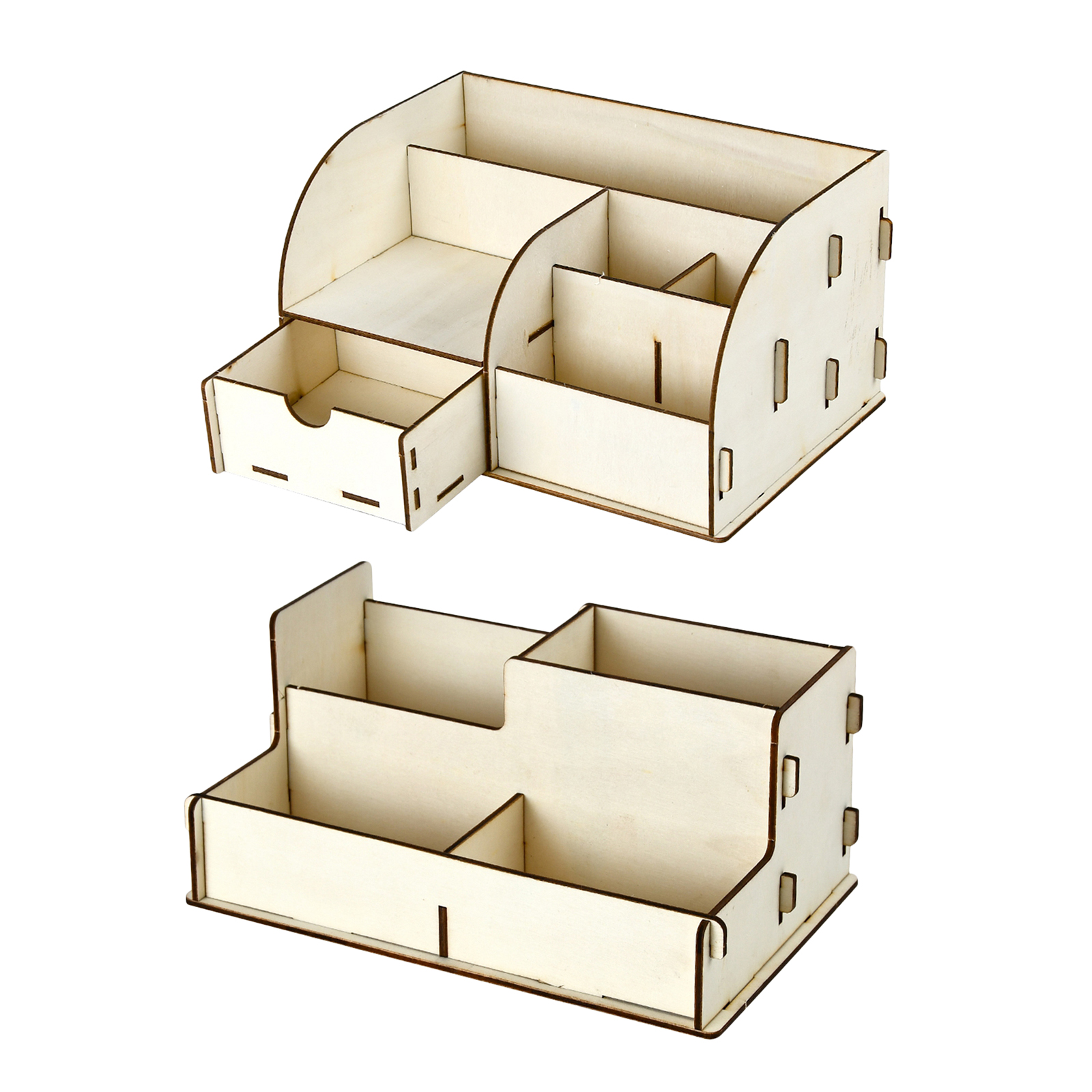 School Supply Storage DIY Wooden Desk Organizer Pen Holder Box