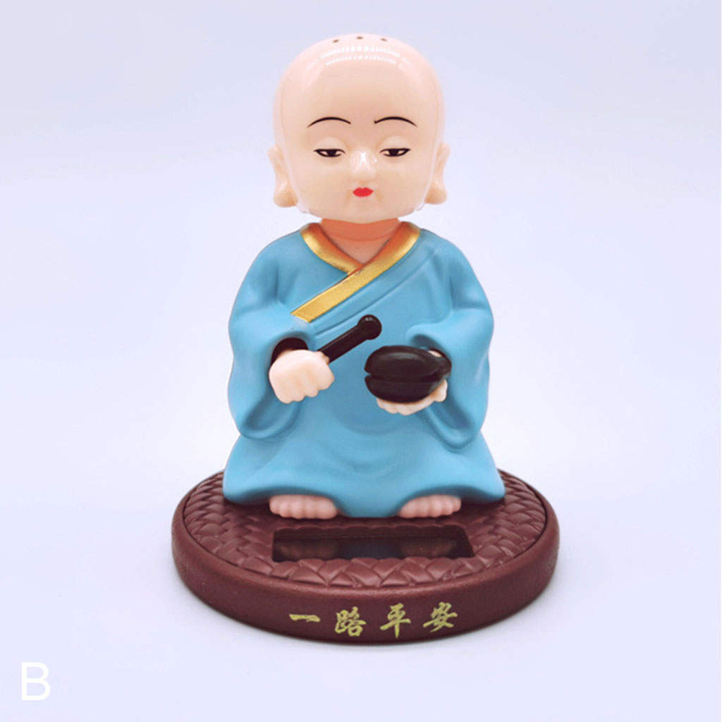 Solar Powered Dancing Figures Buddhist Monk Nodding Head Dancing Toy for Windowsill