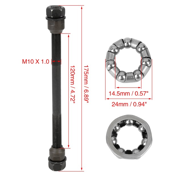 Bike 14mm Rear Hub Axle 175 Mm..bicycle 14mm Rear Hub Axle