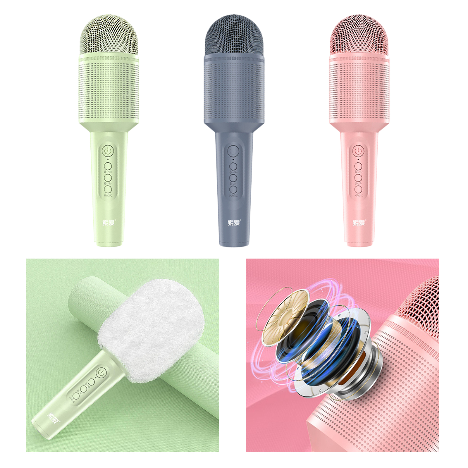 Bluetooth Wireless Microphone Handheld Karaoke Mic for Partys, Home KTV, Outdoor activities