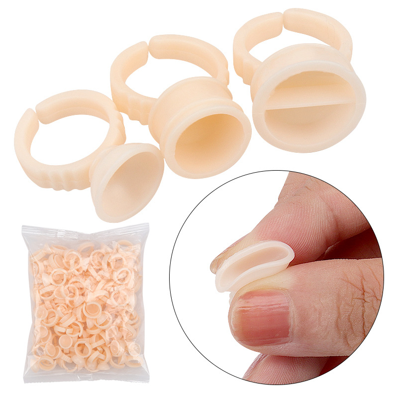 Best of 100 Pcs Disposable Silicone Eyelash Glue Ring Cup Holder Container Tattoo Pigment Eyelash Extension Makeup Tools Lash Supplies Reviews & Tips