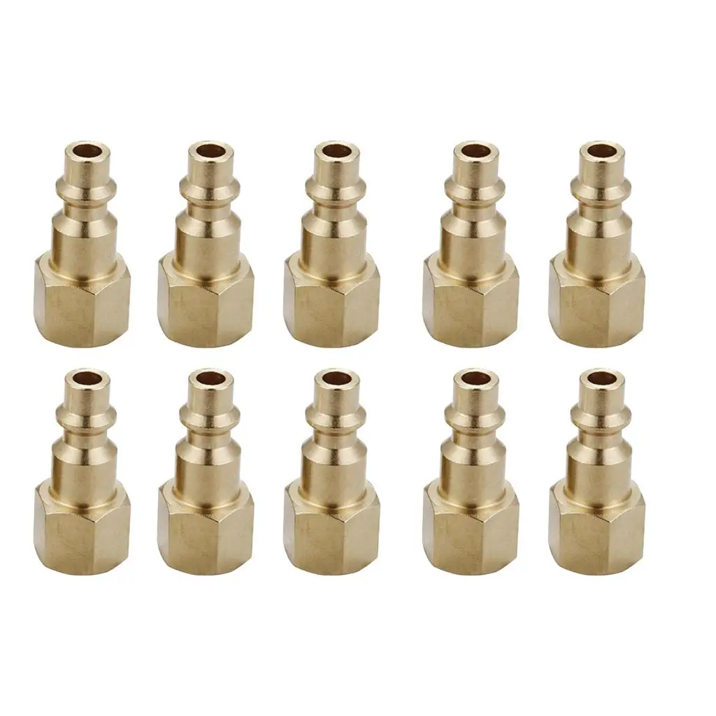 Quick Coupler D Type Plug, Air Quick-Connect Fitting, 1/4-Inch NPT Female/Male Thread Plug brass