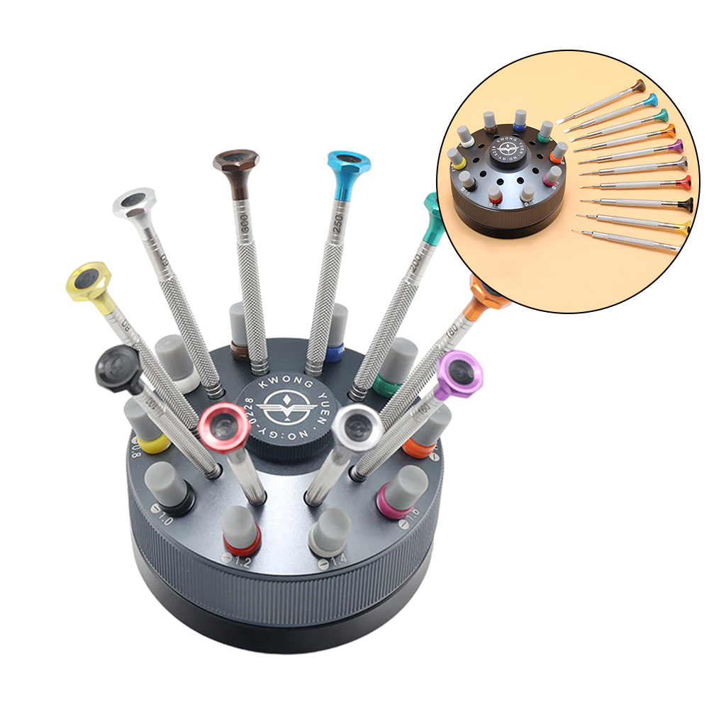 0.6mm-3.0mm Screwdrivers Set with Turnable Socket Professional Repair Tools for Watchmakers, Jewelry Repairman