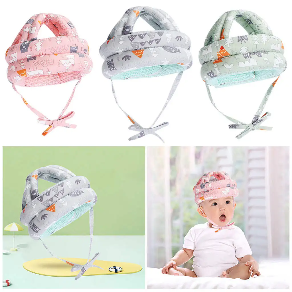 Adjustable Baby Helmet, Comfortable Harnesses Soft Cycling Safety Walking Hats Bumper Headguard, for Home Indoor Boys Girls Kids