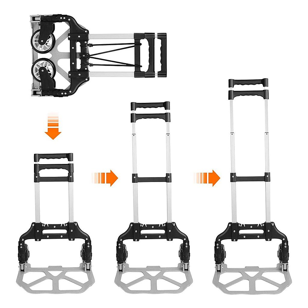 160 lbs Folding Hand Truck Wheel Barrow Cart Trolley for Shopping Delivering