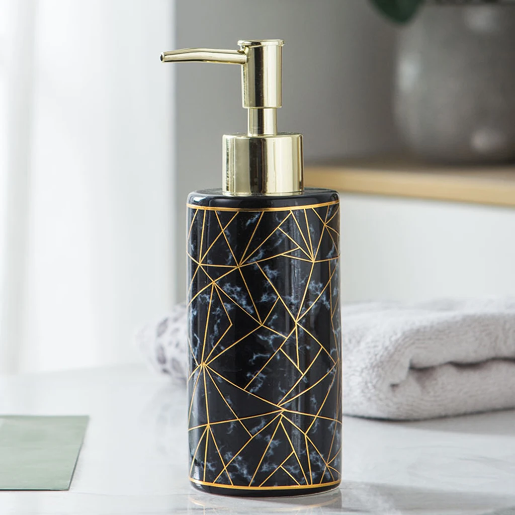 300ml Soap Dispenser Marble Lotion Refillable Liquid Makeup Hand Sanitizer Container Home Bathroom Pump Bottle