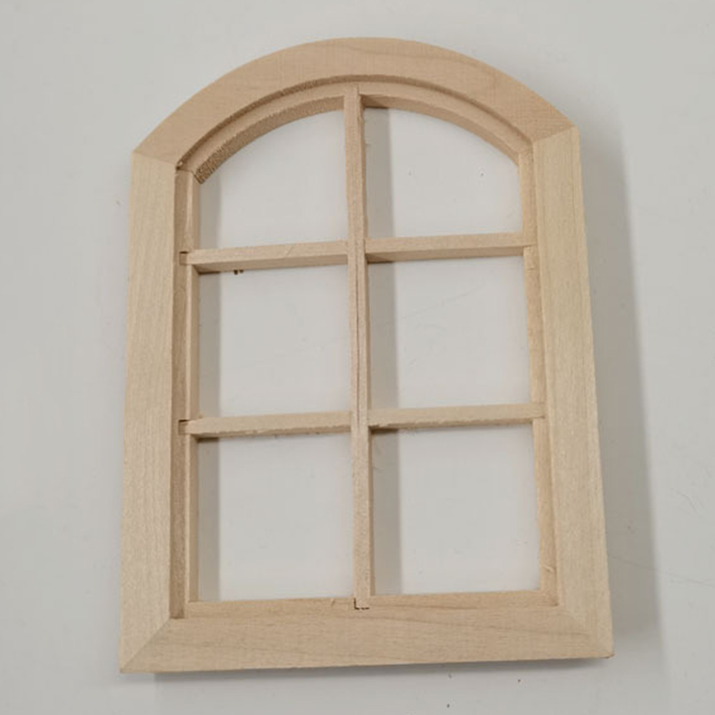 1/12 Dollhouse Miniature Unpainted 6 Panel Window Model Decor Accessories