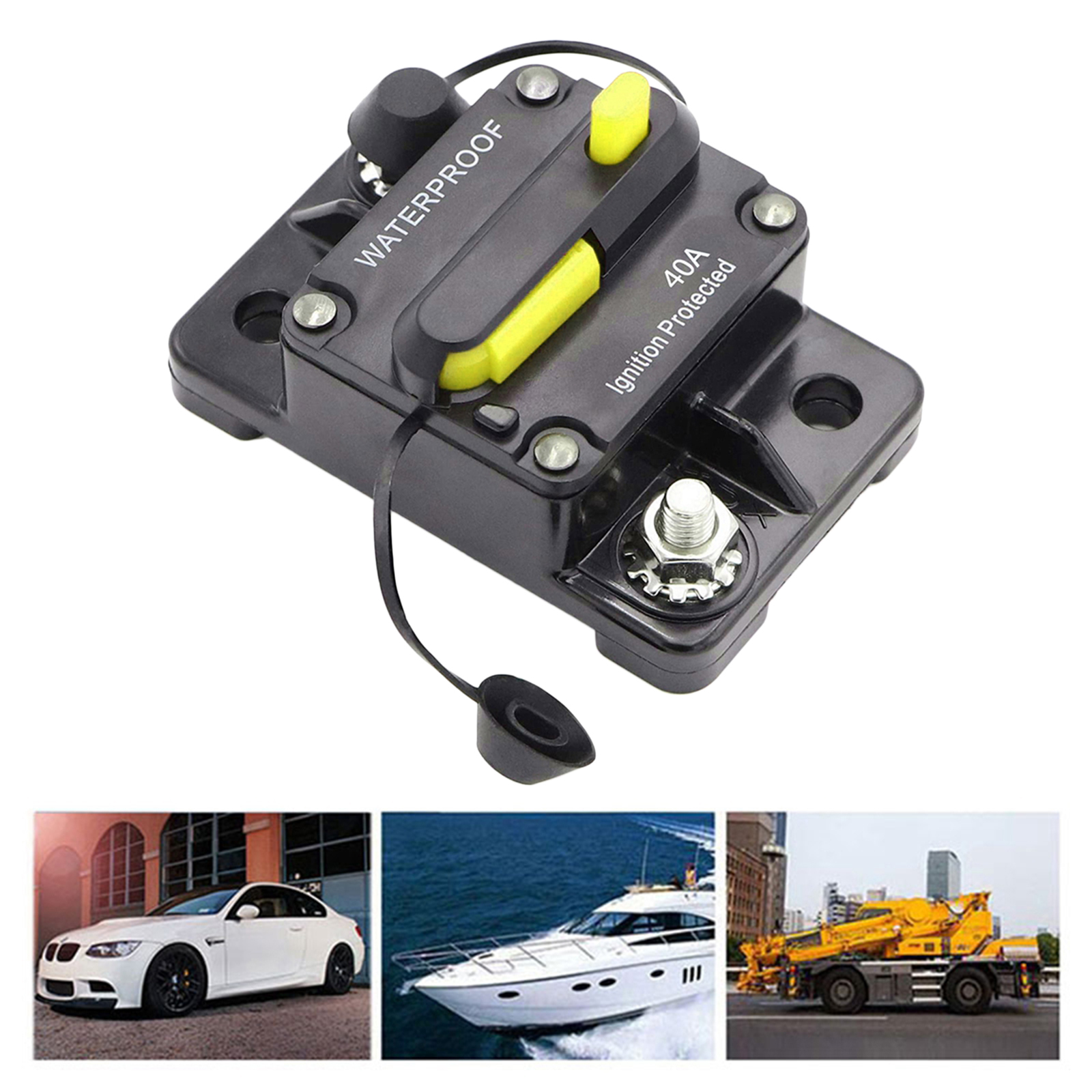 Car Auto Boat Caravan Truck RV Marine Circuit Breaker with Manual Reset, Waterproof, 12V- 48V DC