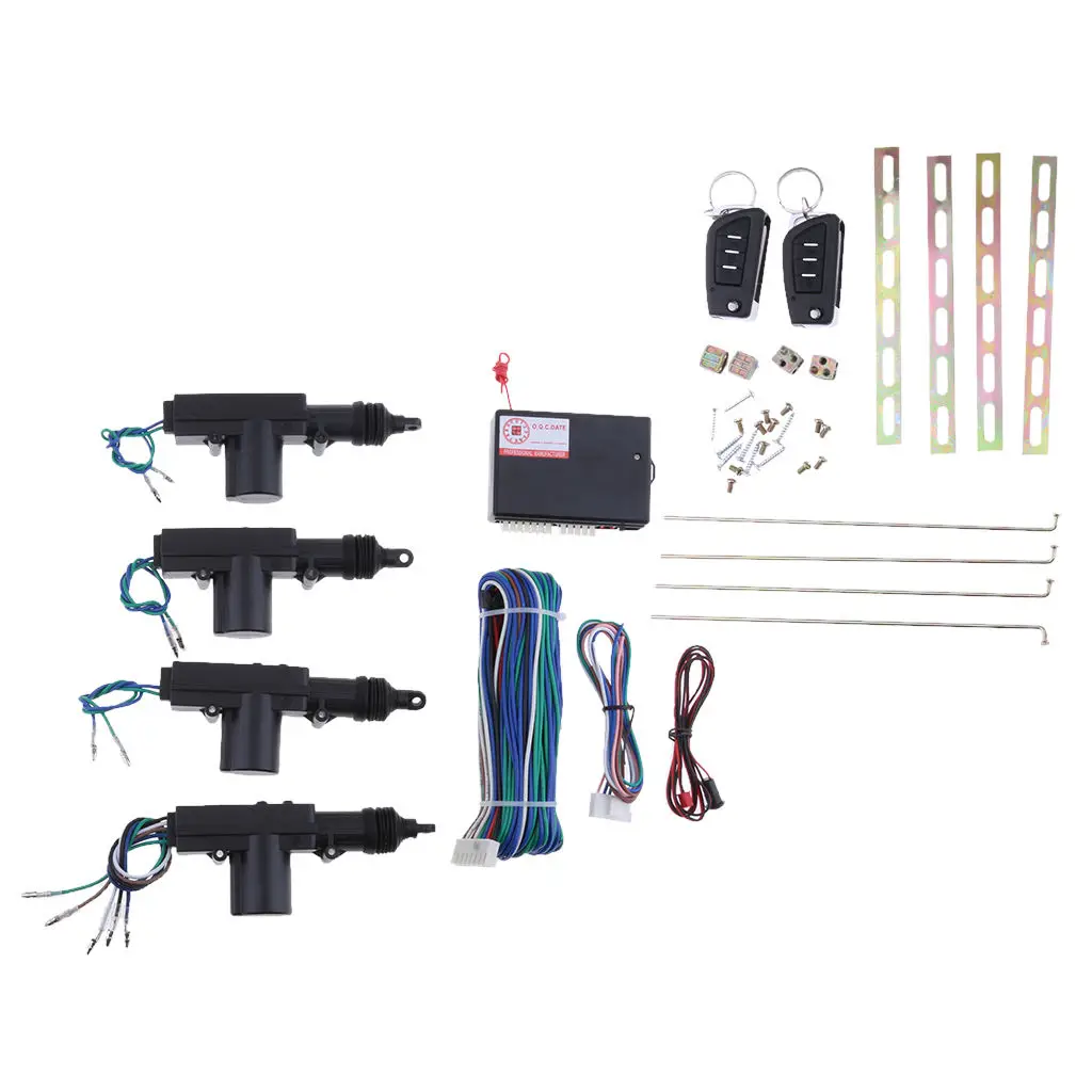 4 Door Power Central Lock Kit w/2 Keyless Entry Car Remote Control Conversion ACC Lock