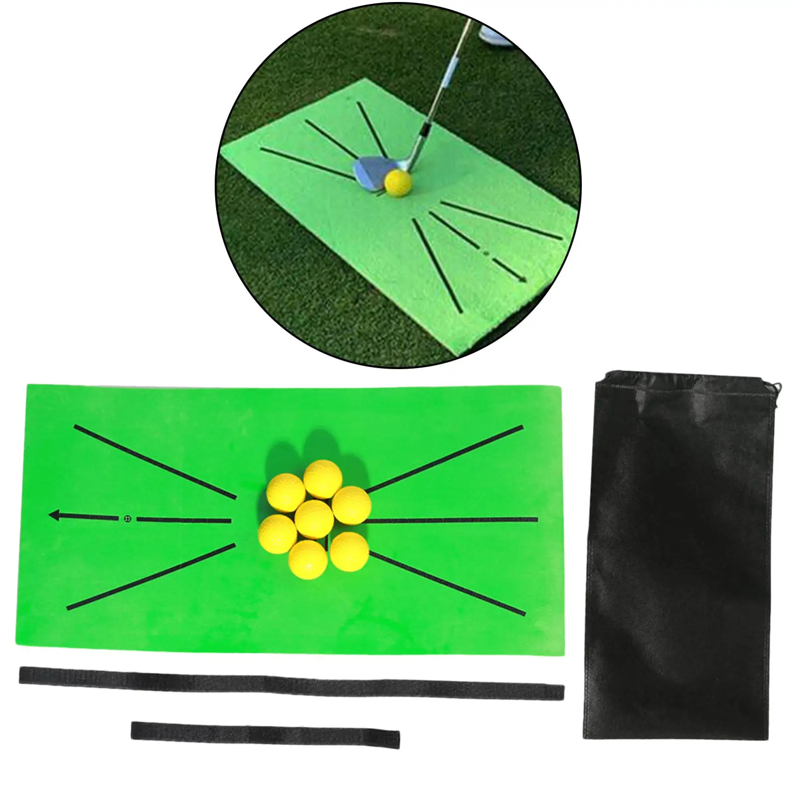 Golf Training Mat Swing Detection Hitting Aid Game Pad Home Office Outdoors