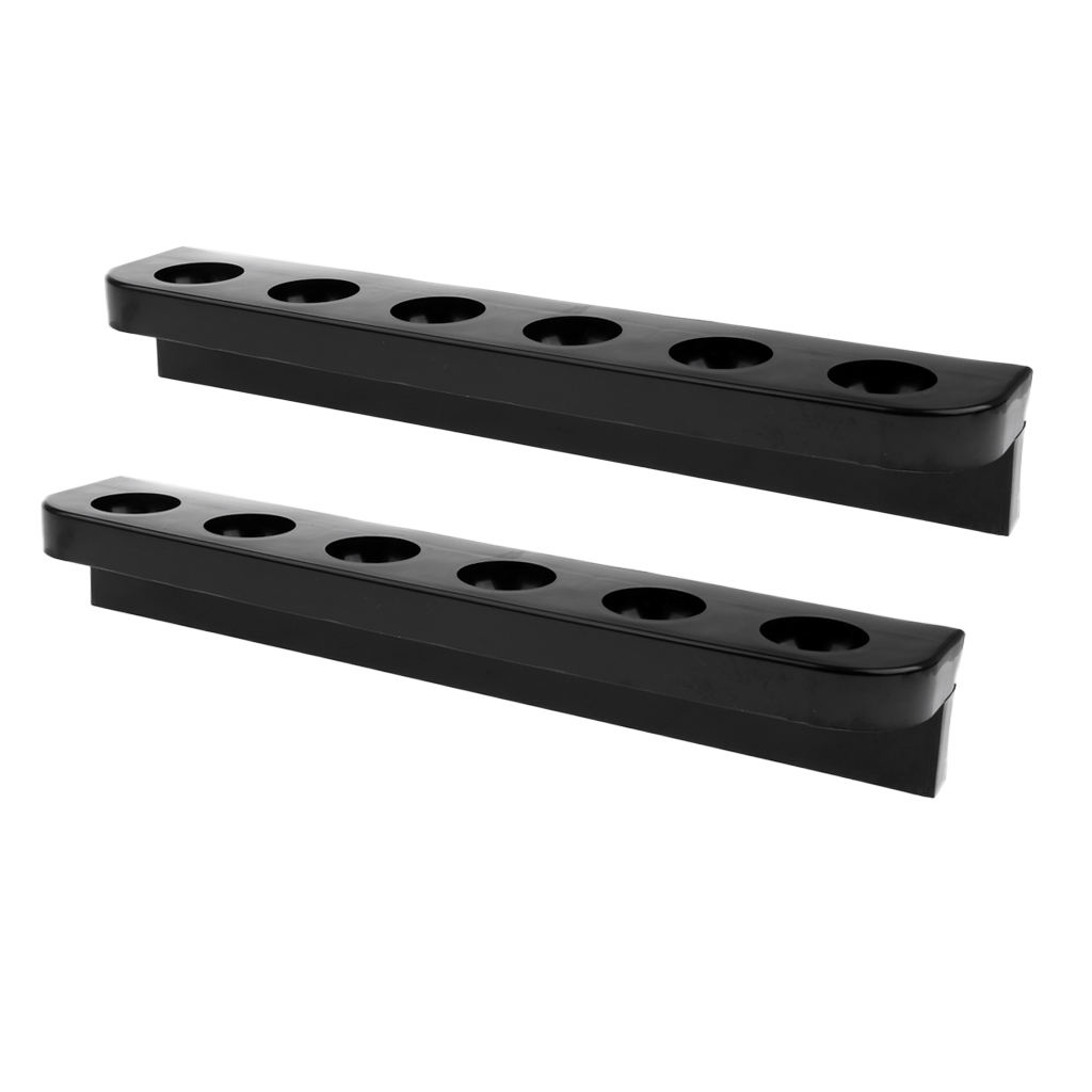 Standard 6 Black Wall Shelf for Billiard Cues for Snooker, Billiard,