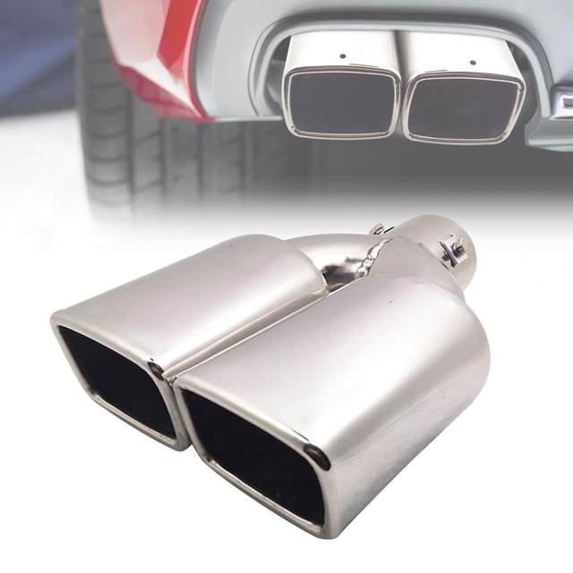 Tubo Escape Coche Silenciador Tubo Escape Acero Inoxidable Corte Inclinado  Cuadrado Tubo Escape Doble Coche Universal 2,5 Pulgadas Coche Tubo Escape  (Color : Straight Silver) : : Coche y moto