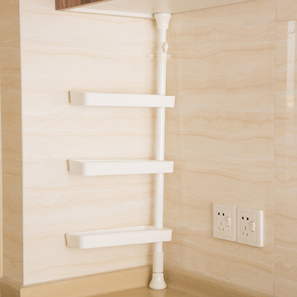 Plastic Kitchen Spice Storage Shelf Non-Skid Rack Home Spice Rack 68~100cm