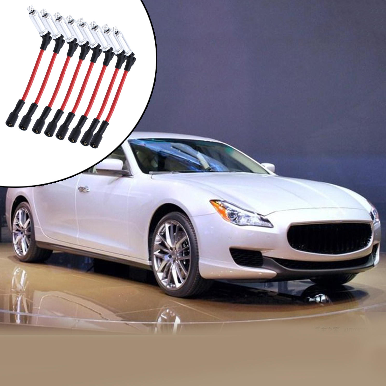 8 Pieces Spark Plug Wires Red Accessories 10.2mm Car Supplies Replacement Fit for GMC V8 2000-2009 9748Rr M8-48322 48322 7831