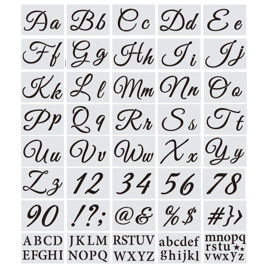 Alphabet Letters Layering Stencils, Pintura de Parede,