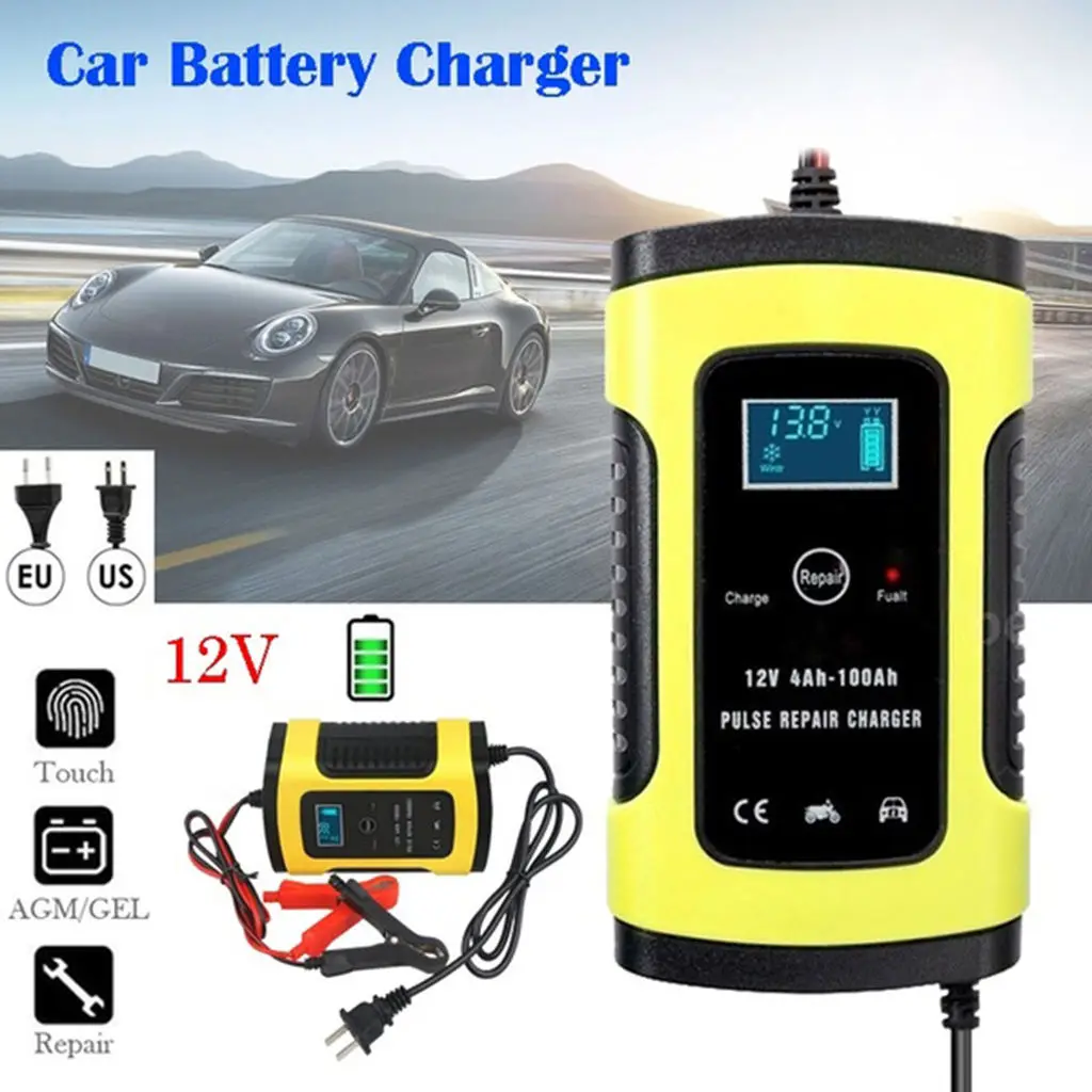 Full Automatic Car Battery Charger 110V to 220V To 12V 6A Maintainer Smart Float Charger for Car Motorcycle Lawn Mower Tractor