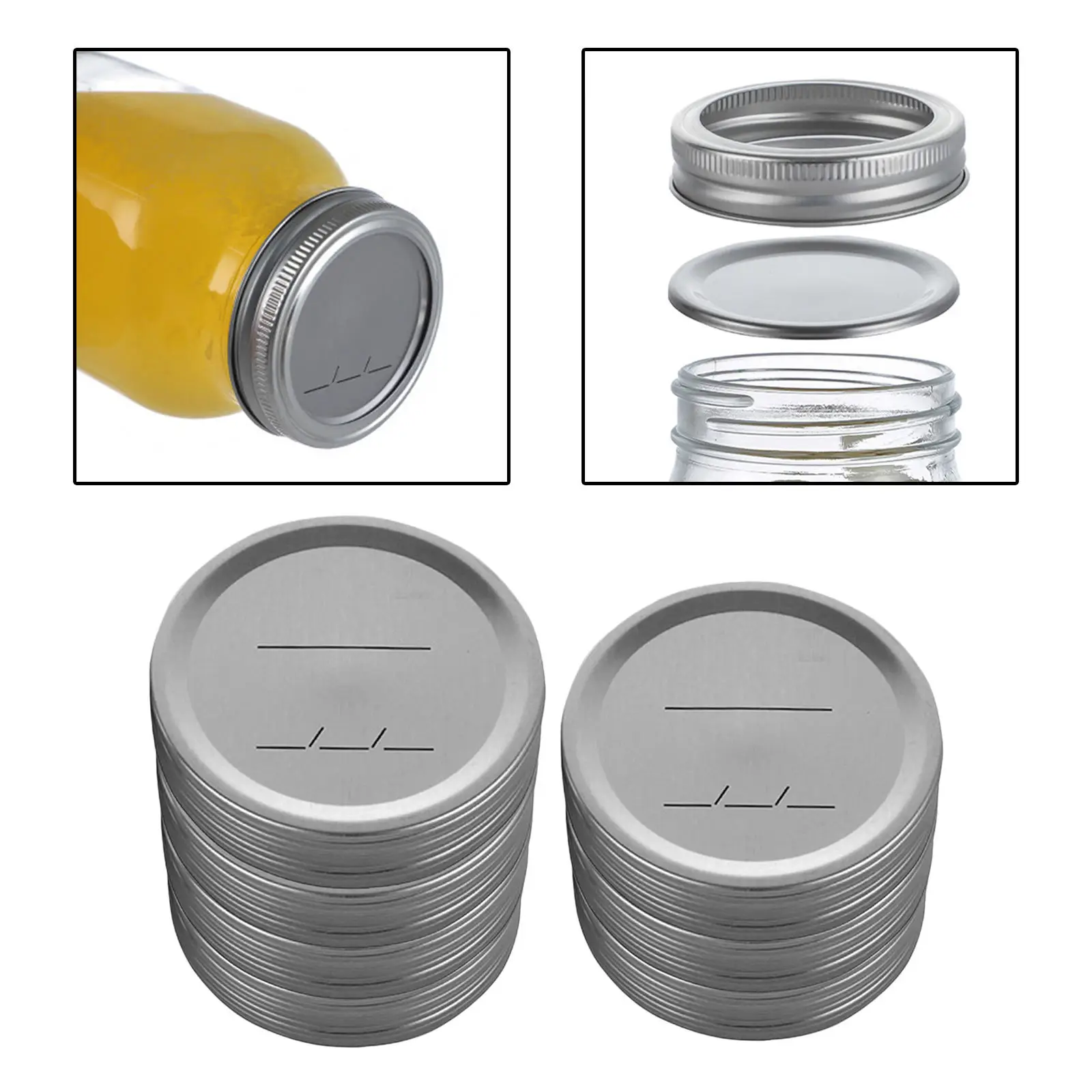 Canning Lids with Silicone Seals Pickled Food Organizer Canning Jar Caps