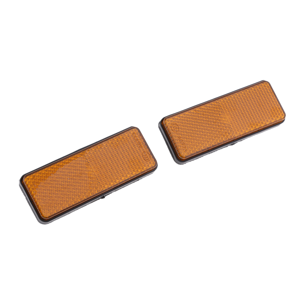 2 X Yellow Trailer Truck Rectangle Reflectors Reflector for ATV Bikes Dirt Bike