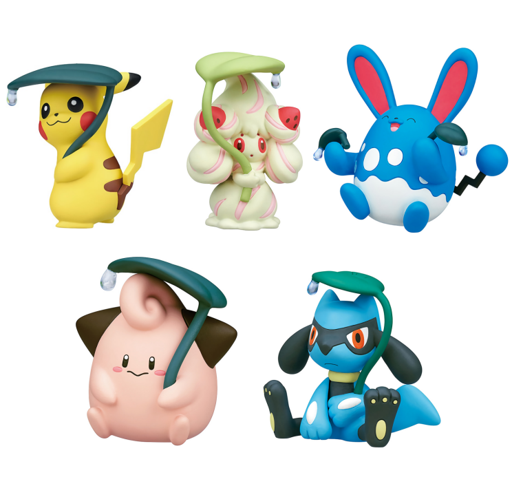 おもちゃのフィギュア 本物のポケモンポート 雨からのシェルター シリーズgashapon Pikachu Alcremeie Azumarill Cleffrilu 創造的なアクションフィギュア Null Aliexpress