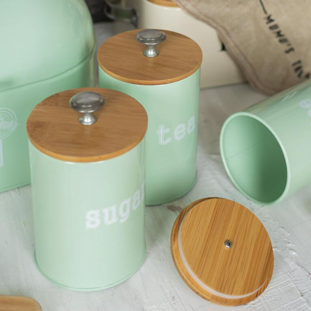 Set of 3 Kitchen Metal Spice Seasoning Canister Salt Sugar Storage Jar for Tea Sugar Coffee Spice Seasoning