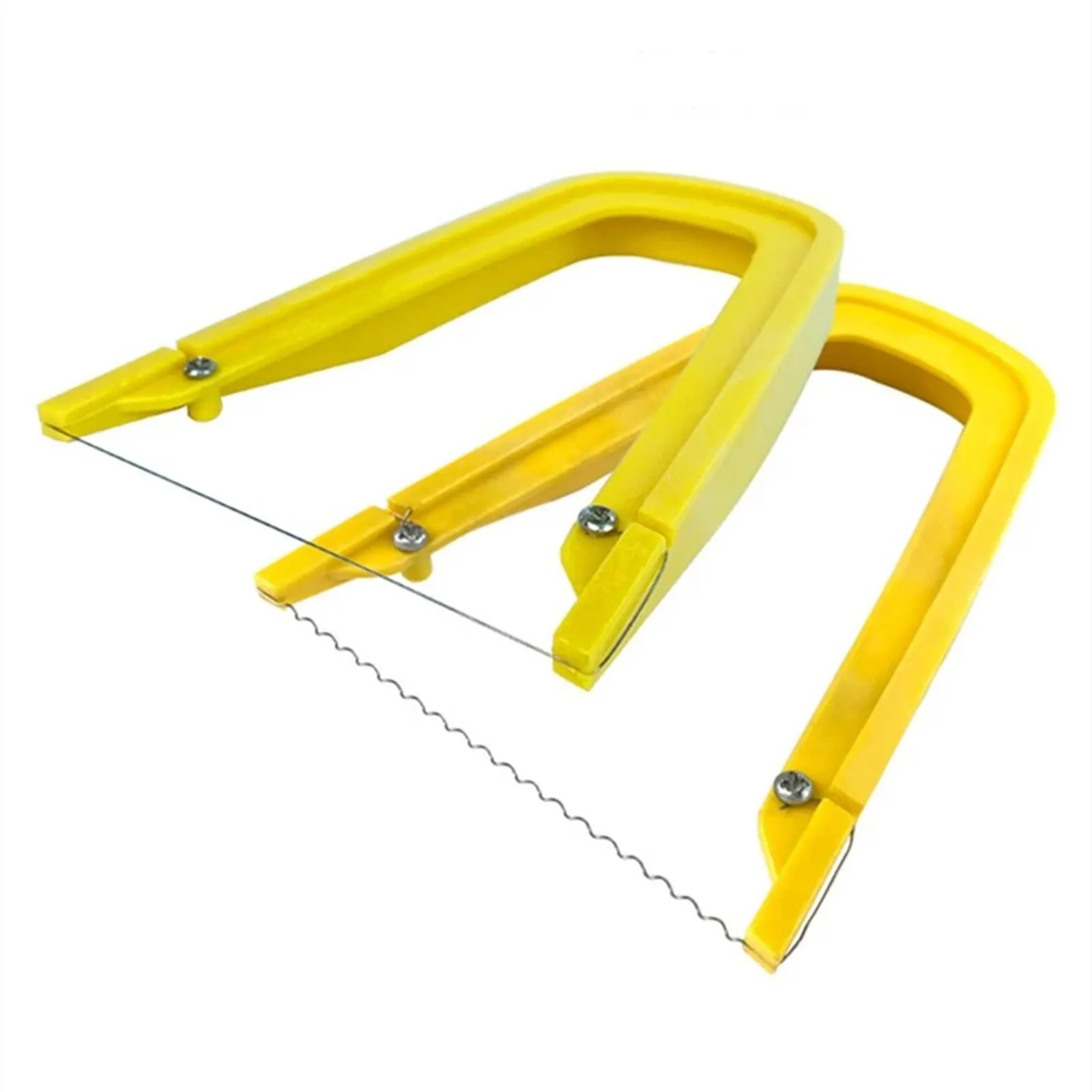 Bow-Shaped Mud Cutter High Strength Steel Wire Yellow Handle Wire Bevel Cutter Clay Trimming Tool for Pottery Wheel