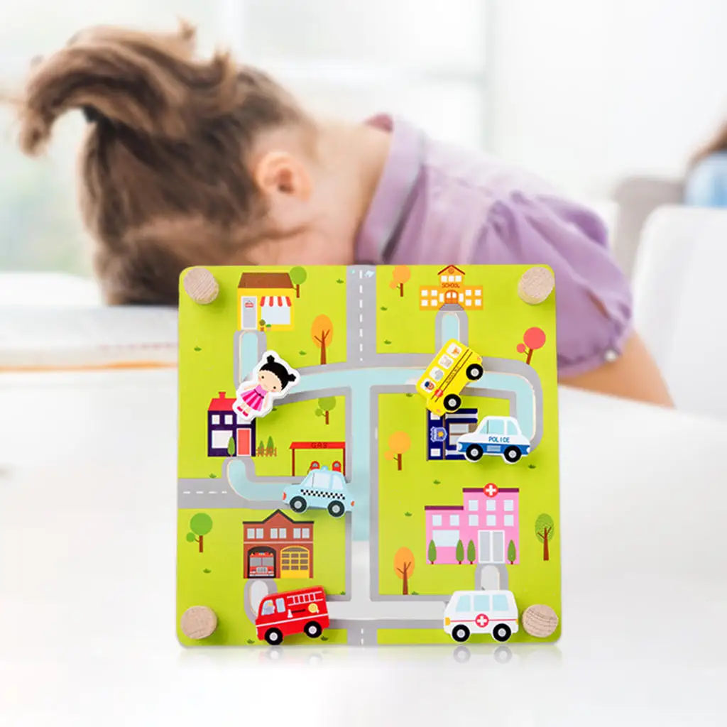 Puzzle Wooden Maze Game Preschool Education Toy Fine Motor Skills Color Recognition Busy Board STEM Toy for Toddler 3 Year Kids