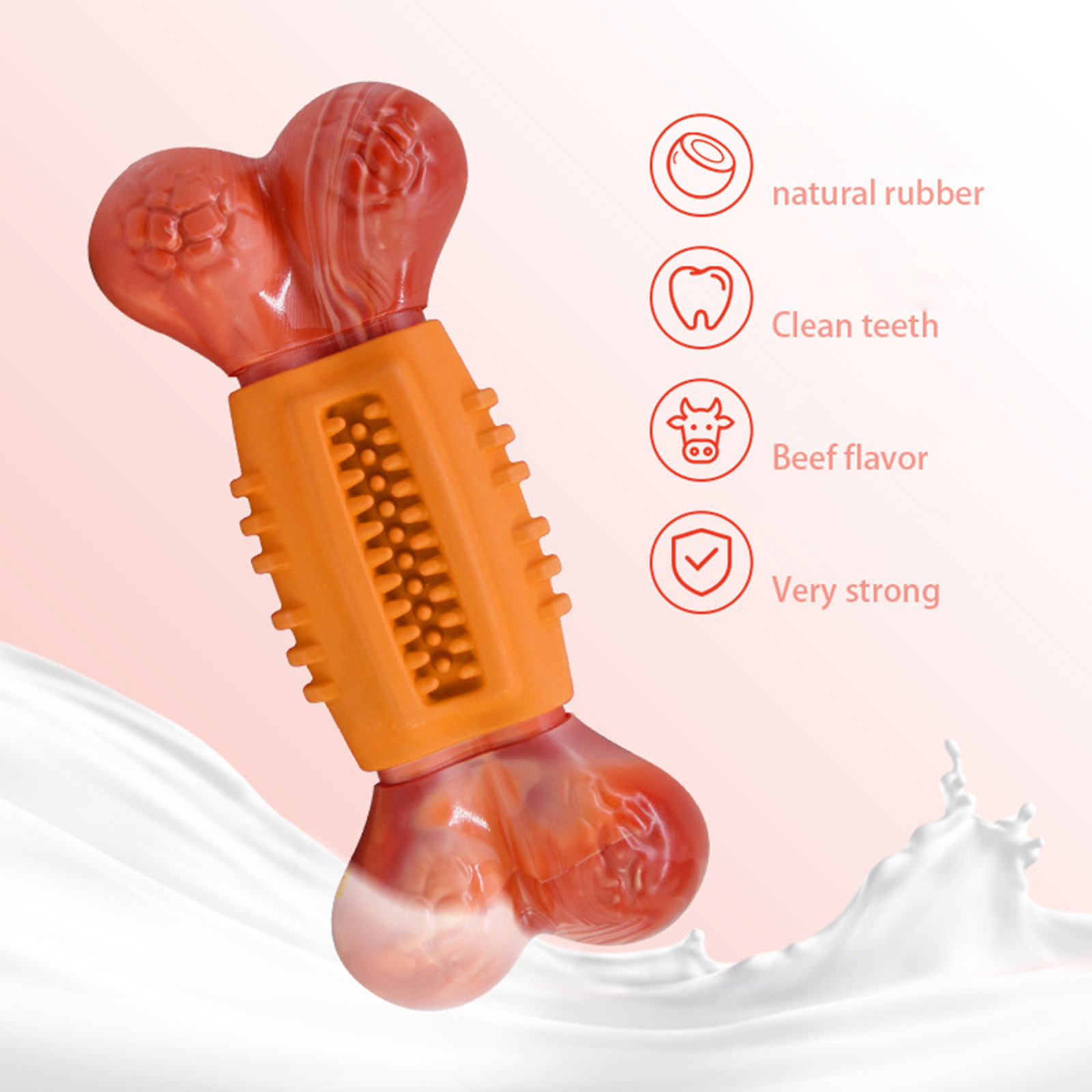 Non-Toxic Dog Chew Toy for Aggressive Chewers, Durable Dog Bone Toy, Nylon Rubber Dog Teether Cleaning Chews Toys