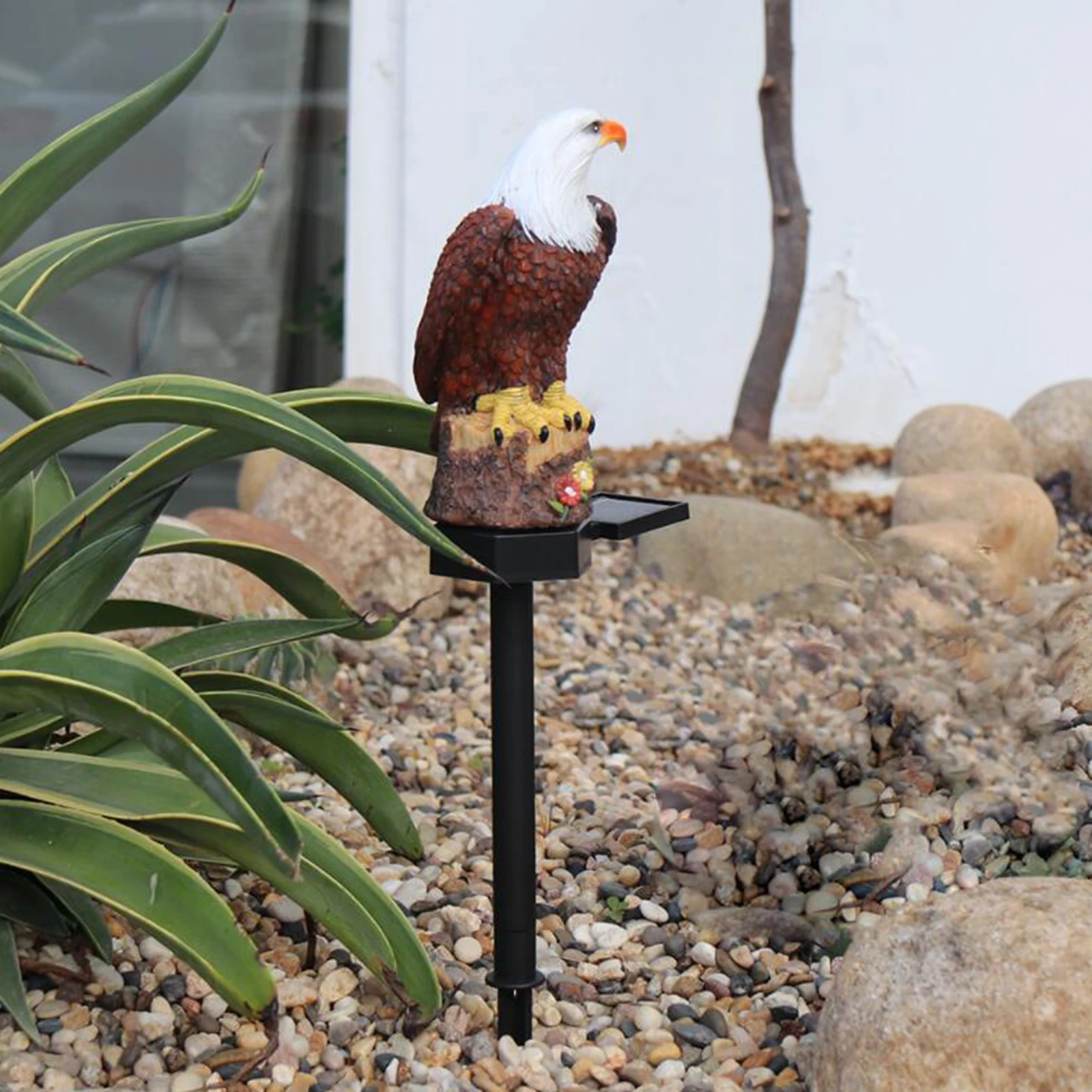 Decorative Eagle Figurine Solar LED Garden Stake Lights Path Decoration, Energy Saving