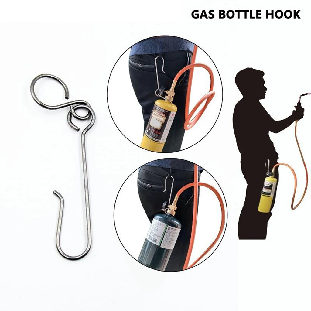 Stainless Steel Welding Gas Bottle Belt Hook Hand MAPP Propane Bottle Clip