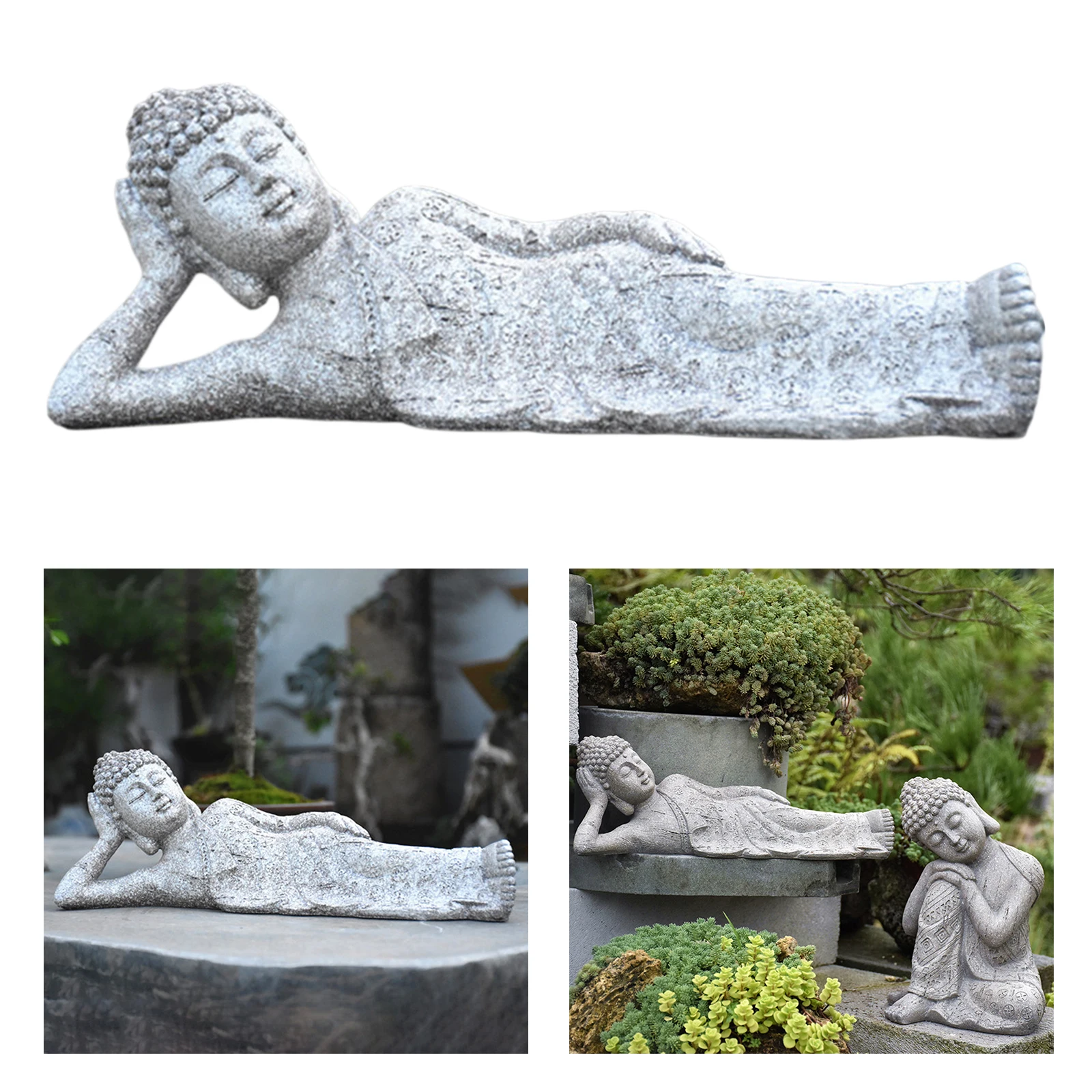 Buddha Statue Sculpture Home Decor Zen Garden Outdoor Decoration Stone Meditation Buddha Figurines Ornaments