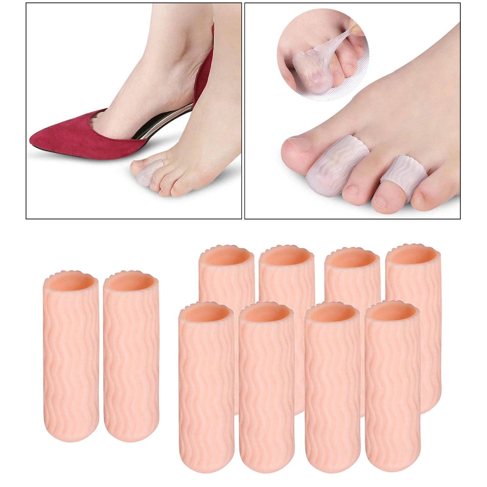 5 Pairs Sleeves Toe Cushion Toe Spacers for Wen Women Prevent Blister Corn