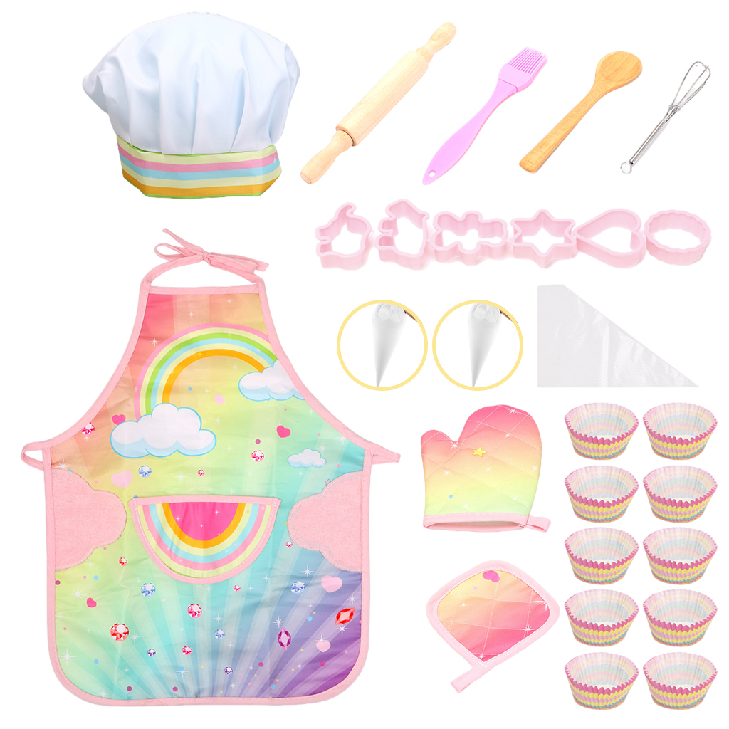 1 Set Cooking Toys Pretend Toys DIY Aprons Simulate Life Scenarios Hand-eye Coordination Imagination for Kids Toddler