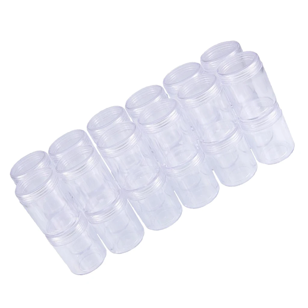 24x Clear Empty Box Jewelry Beads Cosmetic Containers Jar Bottles