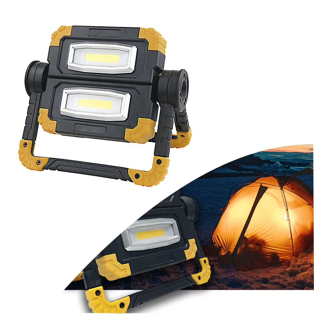 Powerful Spotlight Super Bright Work Light USB Camping Job Site Flashlight