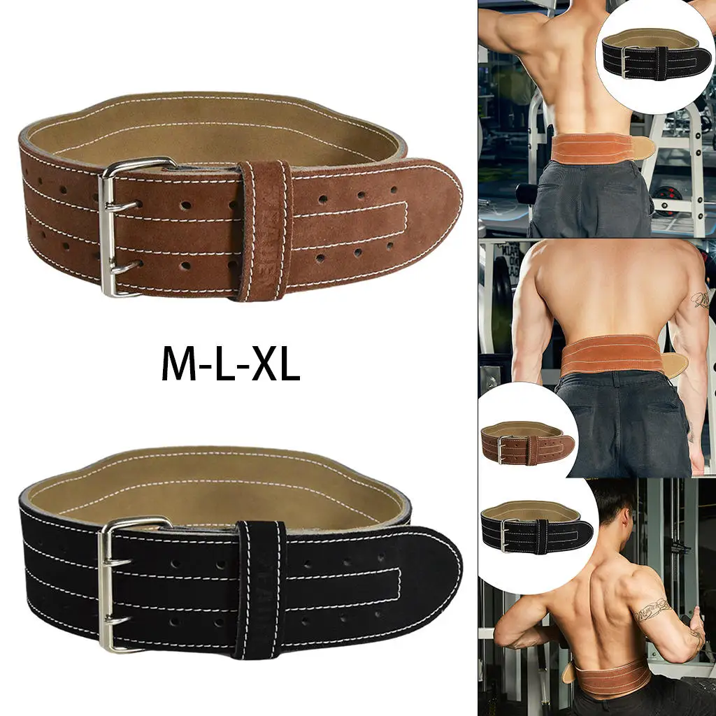 PU Leather Workout Belt - Proper Weight Lifting Form - Lower Back Support for Squats, Deadlifts, Cross Training