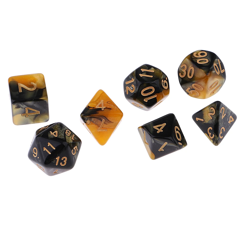7x Multi-sided Dice Polyhedral D4-D20 for Party Board Table Game MTG DND Toy