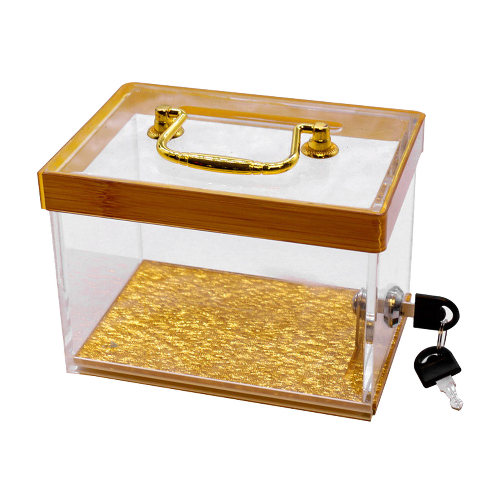 Poker Chips Bank Box Double Security Money/Tips Case Professional Texas Hold'em Coin Box - Acrylic Gambling Safe Container