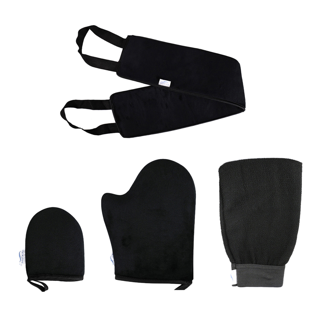 4 In 1 Self Tanning Mitt Kit With Self Tanning Glove Tanning Back Applicator