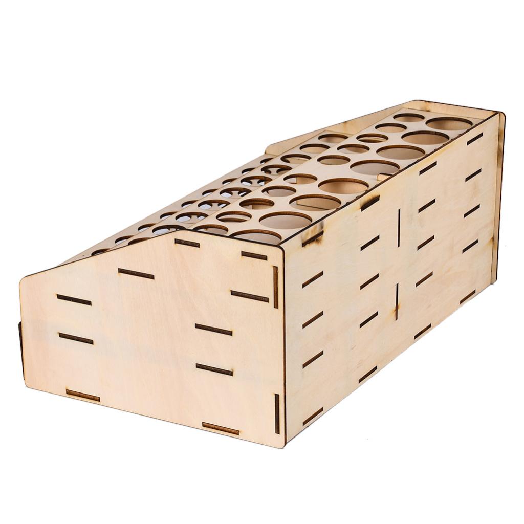 Wooden Paint Bottle Rack Pigment Organizer 4 Layers Ladder And 2 Drawer Cabinet