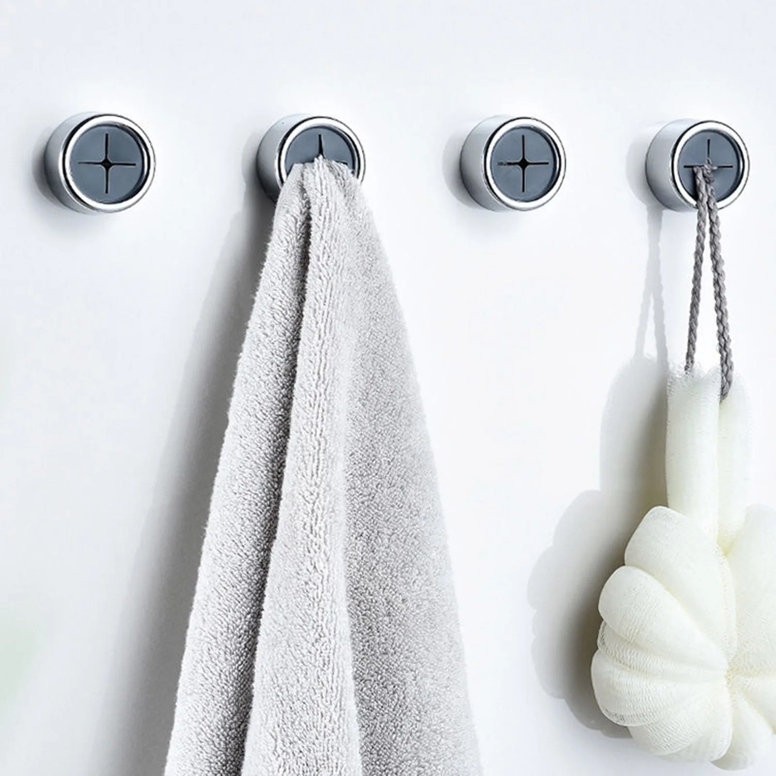 3pc Self-Adhesive Push in Tea Towel Cloth Holder Hangers Wall Bathroom Kitchen 