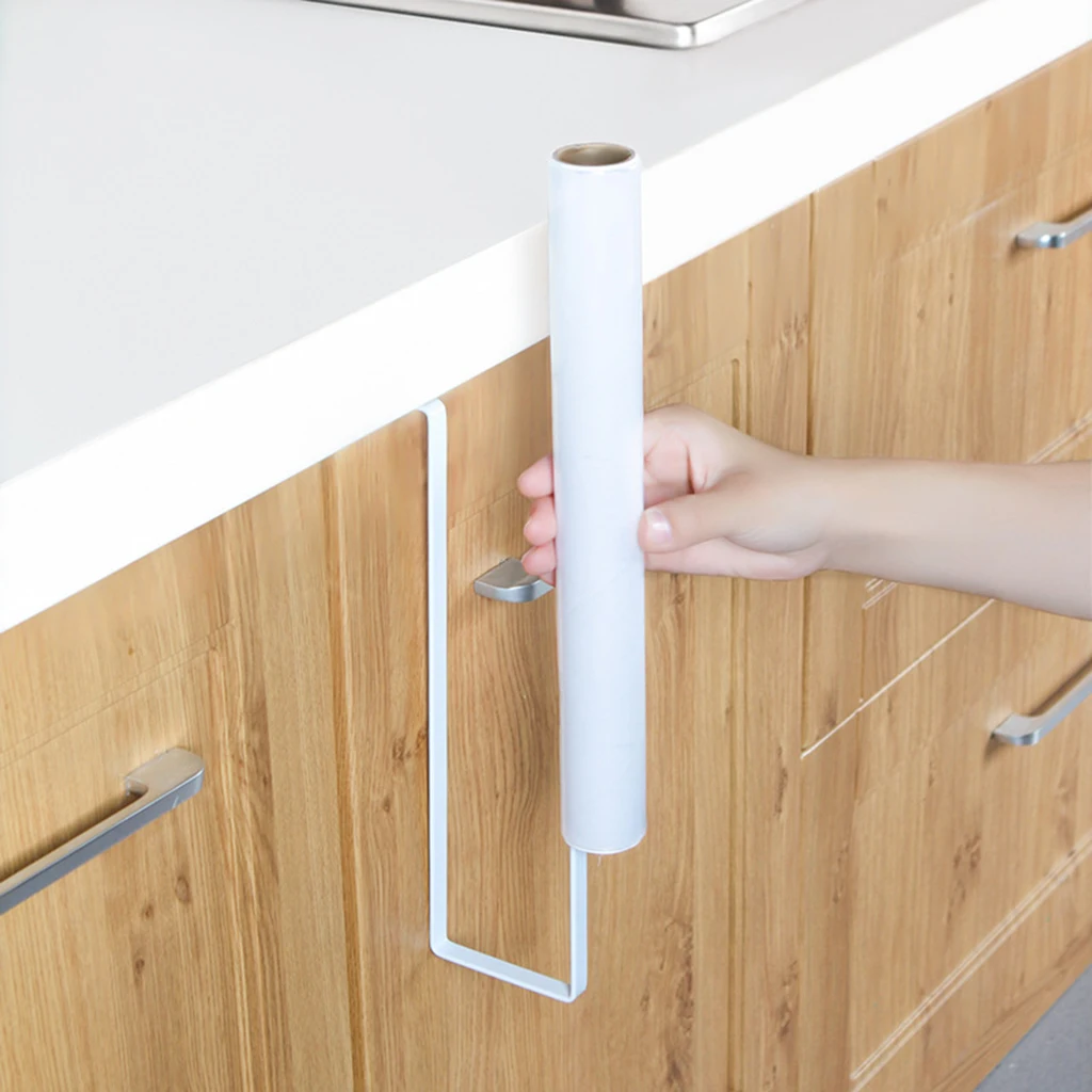 Toilet Paper Towel Hanger Holder Rack Organizer Under Cabinet Storage Hanger
